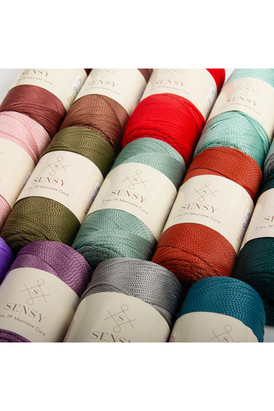SENSY 2 Mm - 200 gr Polyester Makrome Ipi Kırmızı 230 M Polyester Makrome Ip Supla Ip Ve Çanta Ipliği