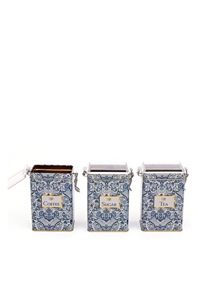 EVLE Erb21t0 Rectangular Lockable Storage Container 75x100x150 Set of 3, Azulejos Tcs