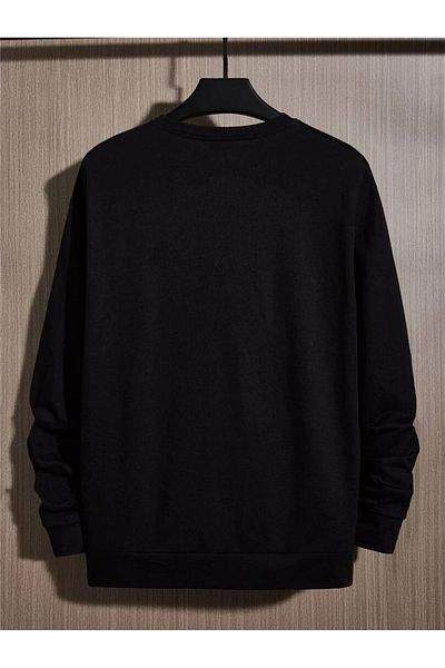 Revasser Unisex Γυναικεία/Ανδρική Μαύρη Βαμβακερή φούτερ Brooklyn Oversize Crew Neck