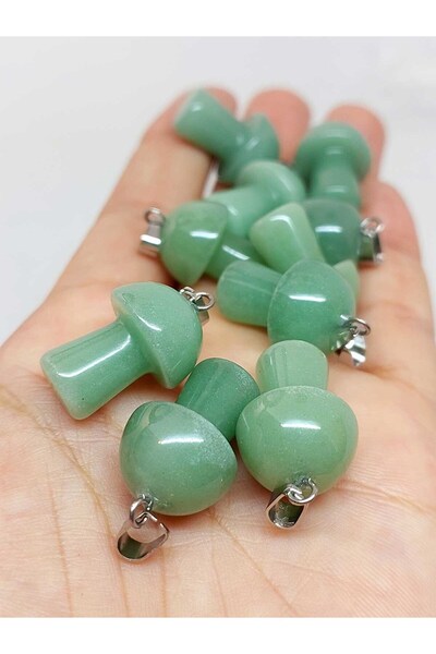 Yasamtohumu قلادة على شكل حجر افينتورين على شكل فطر (42705)