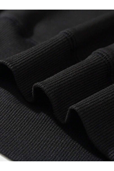 Revasser Unisex Γυναικεία/Ανδρική Μαύρη DINO Oversize Βαμβακερή φούτερ με λαιμόκοψη