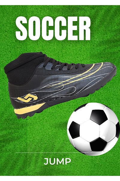 Jump 1768-29677 Pantofi de fotbal Astroturf cu șosete NEGRI