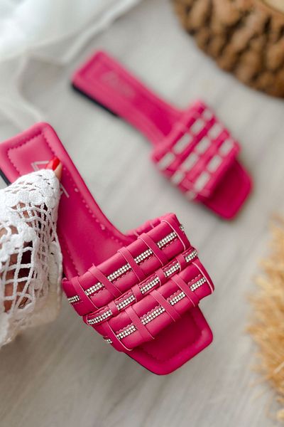 Shoebutik Δερμάτινες παντόφλες Palisade Fuchsia