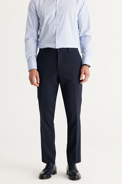 ALTINYILDIZ CLASSICS Ανδρικό μπλε Navy Comfort Fit ελαστικό παντελόνι με χαλαρή κοπή με ελαστικό σχέδιο μέσης