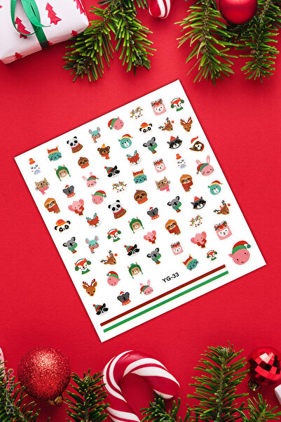 BP Tattoo Yıl Başı Sevimli Hayvanlar Renkli Tırnak Stickerı