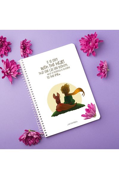 woody toys دفتر MDF بغطاء خشبي من Little Prince-2 غير مبطن