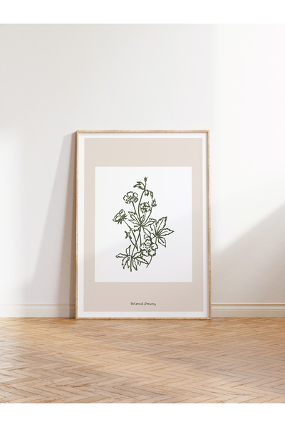 Postifull Botanik Poster - Ev Dekoru Estetik Poster - Flower Market Poster - Soyut Çizim Poster, Çerçevesiz