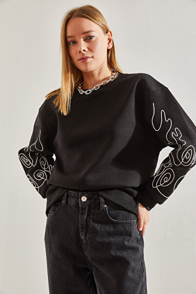 Bianco Lucci Női ujjú hímzett három szálú, magasított pulóver