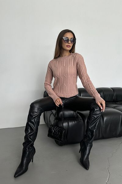 Nosia Pulover de tricotaj cu detalii de tricotat de păr