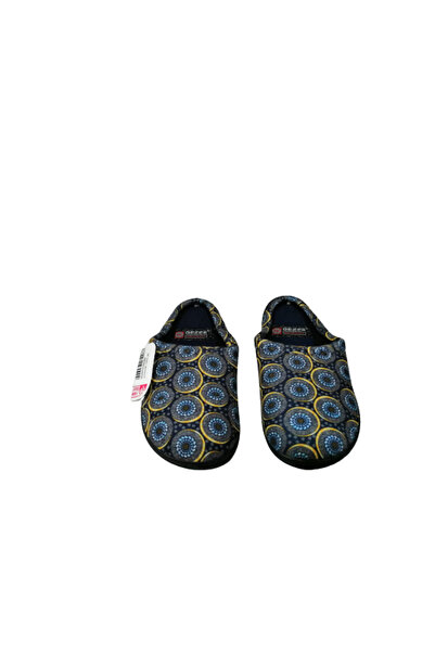 GEZER Women's Smoke-Yellow Round Patterned Indoor Slippers