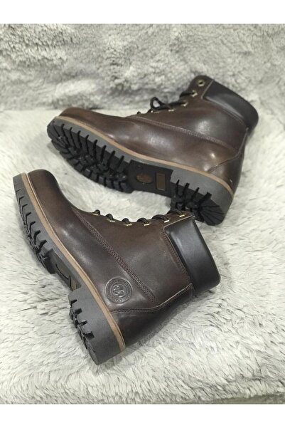 Aysun Ayakkabı Unisex Koyu Kahve Bağcıklı Bot