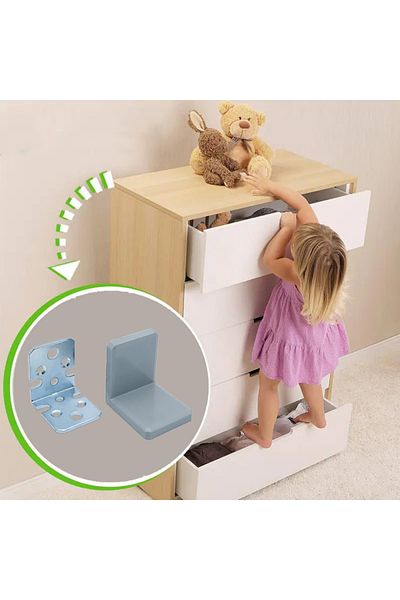 Yapıkan 2 pcs. Gray Baby Protective Cabinet Fixing Apparatus Set - Earthquake Child Protection Fixing Apparatus