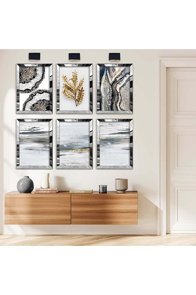 Zevahir Mobilya Dekorasyon SET DE TABLĂ MDF CU TEMA ABSTRACTĂ DESEN MODERN 6 PIECE