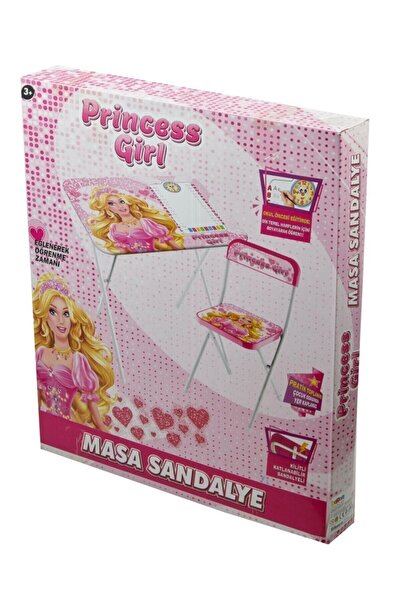 Genel Markalar Prenses Çalışma Masası, Oyun Aktivite Masası, Kız Çocuk Pembe Masa Sandalye Seti