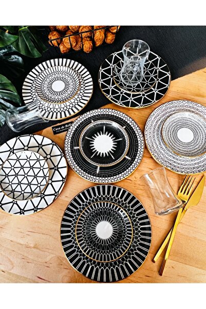 CASA DE BELLA 18 Piece Decor Pattern Cake/Tea Set