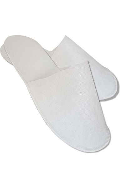 PRİVATE 50 Pairs of White Interlining Hotel Slippers Disposable