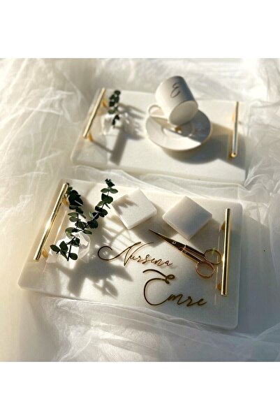 Hilay tasarım Mermer Nişan tepsisi seti