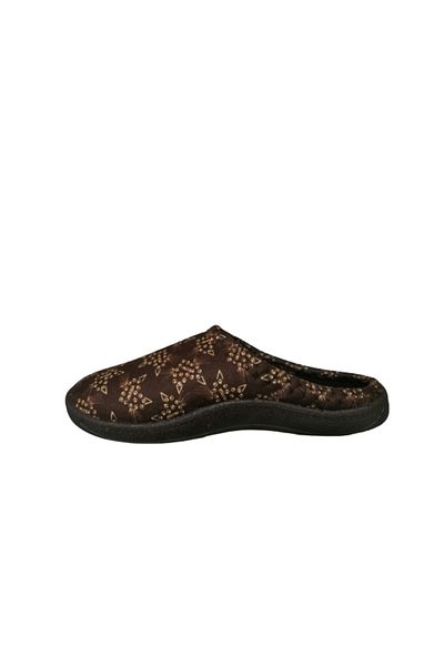 GEZER Women's Brown Flower Patterned Daily Ultra Light Indoor Slippers