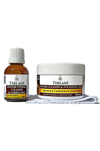 Terlans Gitar Temizlik Bakım Seti 4 Lü Gövde Klavye Temizleyici Parlatıcı Vaks Tel Yağlayıcı Guitar Polish