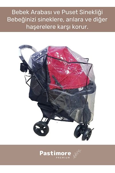 Pastimore Deluxe Series PVC Production Black Corded Fabric Custom Size Xl Wide Large Size Baby Stroller Rain Cover