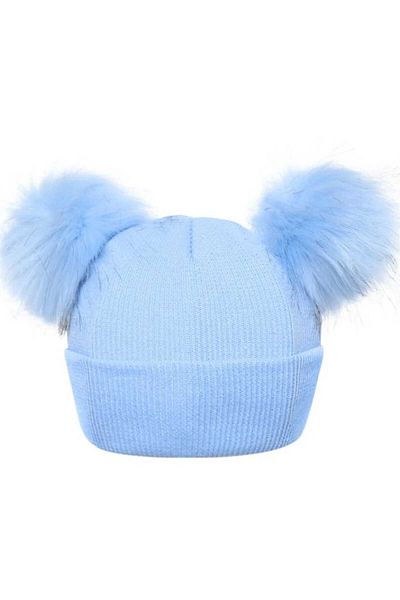 ÇEÇEN HOME Drăguț Iarnă Bebeluș Copii Tricotaj Dublu Pompon Beanie