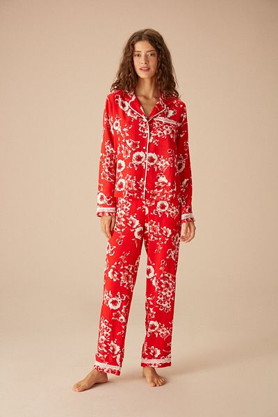 SUWEN Bloom Masculine Pajama Set - Red Printed