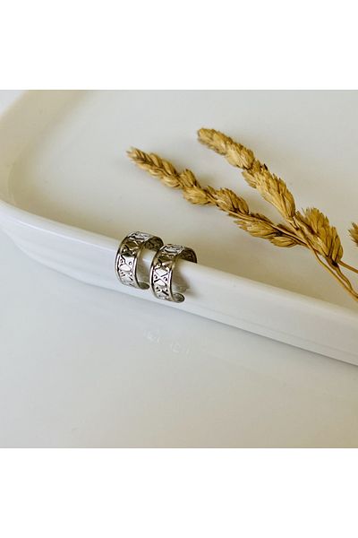 Fynbos Stainless Steel Silver Color Cartilage Earrings & Hair Earrings
