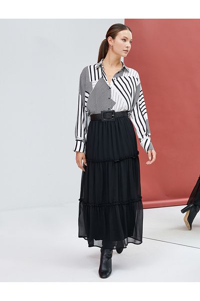 Koton Long Sleeve Shirt Geometric Patterned Buttoned