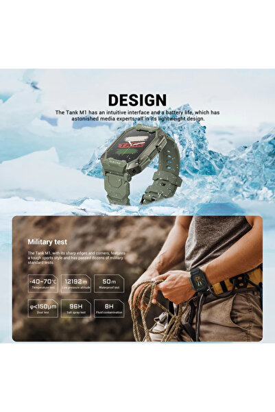 SmartMi Akıllı Saat Rugged Ultra Dayanıklı Tank Yeşil (Uyumlu)