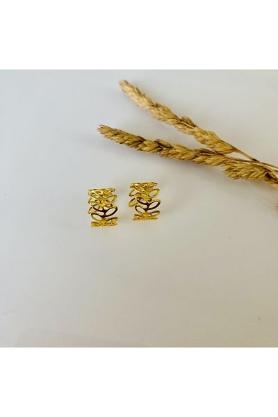Fynbos Stainless Steel Leaf Detailed Cartilage Earrings & Hair Earrings