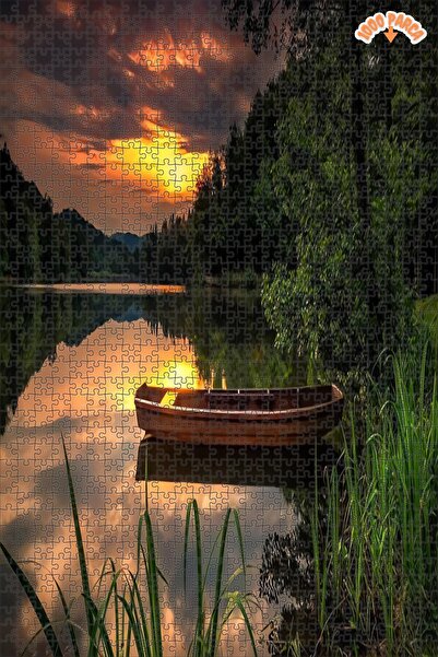 Teona Ahşap Gün Batımı - Tek Parça Dekoratif Çift Katlı Çerçeveli Asılabilir ...