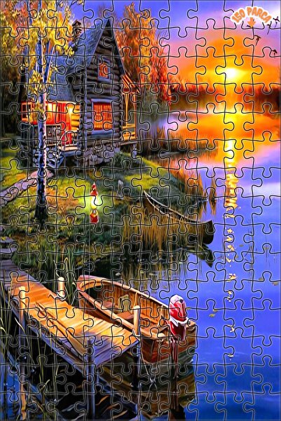 Teona Ahşap Lüks Trend Tasarım Doğa Manzara Çift Katlı Çerçeveli Asılabilir Ahşap Puzzle 150 PARÇA 20X30