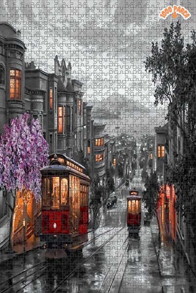 Teona Ahşap Avrupa Gece Görünümü Isikli Dekoratif Çift Katlı Çerçeveli Asılab...