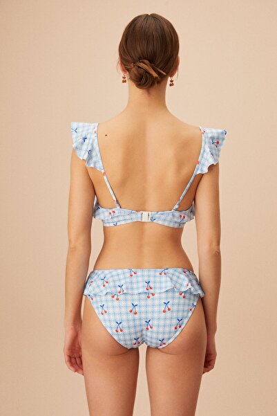 SUWEN Fırfırlı Desenli Bikini Alt