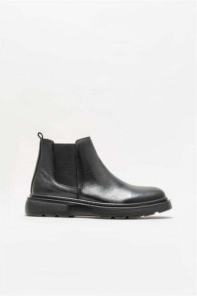 Elle Shoes Siyah Deri Erkek Günlük Bot