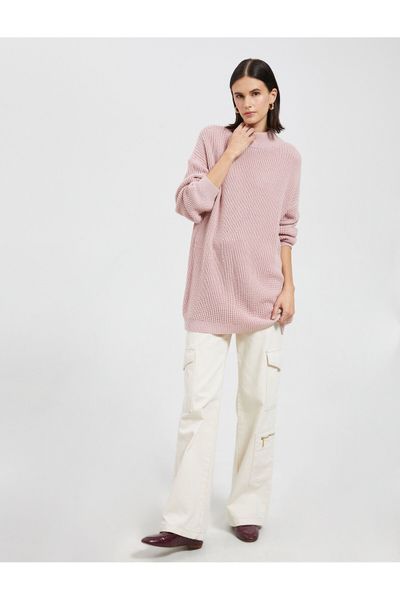 Koton Oversize Half Turtleneck Sweater Acrylic Cashmere Textured