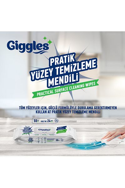 giggles Practical Surface Cleaning Wipes 3 Pack 150 Pieces