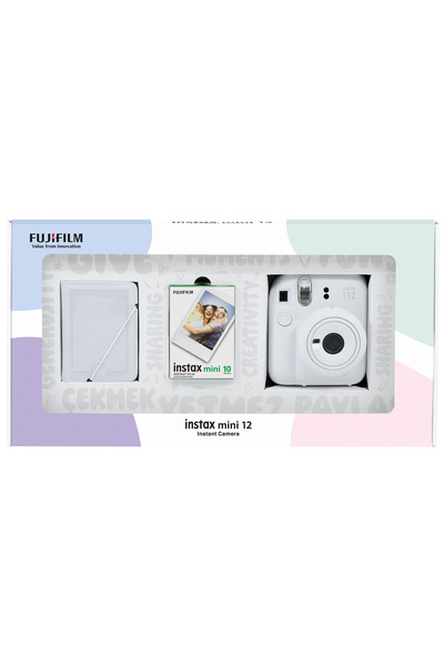 Fujifilm Instax mini 12 Beyaz Fotoğraf Makinesi 10'lu Film ve 28'li Mini Albü...