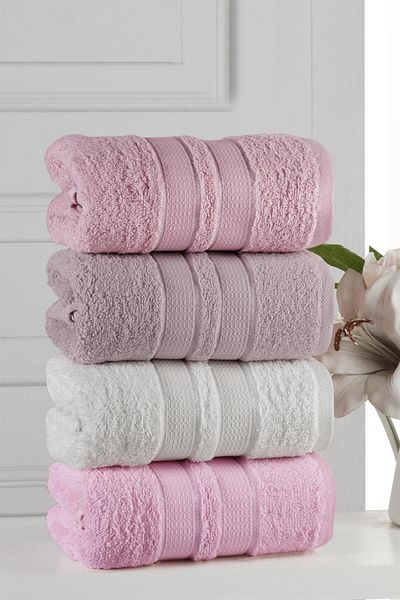 Mürdüm Home Mila 50x90 cm Σετ 4 πετσετών χεριών και προσώπου