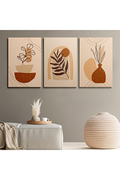 HOMEPACK 3'lü Set Kanvas Duvar Tablosu Canvas Tablo Boho Klasik Modern Hp190