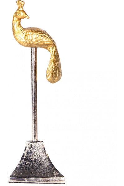 Herdekora Metal Biblo Tavuskuşu Gold-Gümüş 7,5x7x22 Cm.