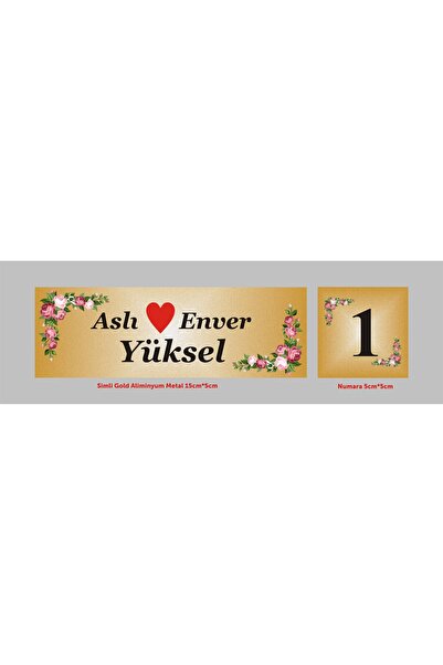 yüksel34 Kişiye Özel Kapı Isimliği , Gold Aliminyum levha