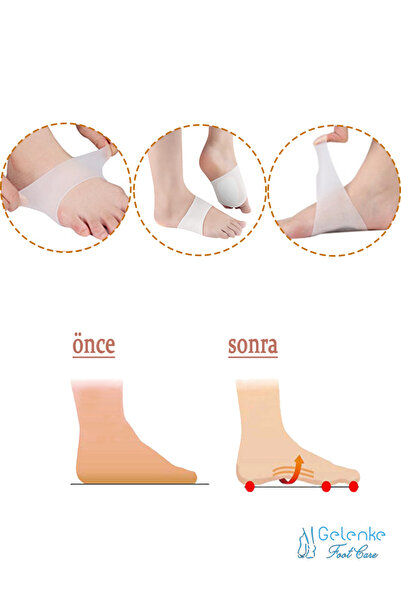 Gelenke Ayak Ark Destek Silikon Çorapları - Düz Tabanlık Önleyici ve Taban Bo...