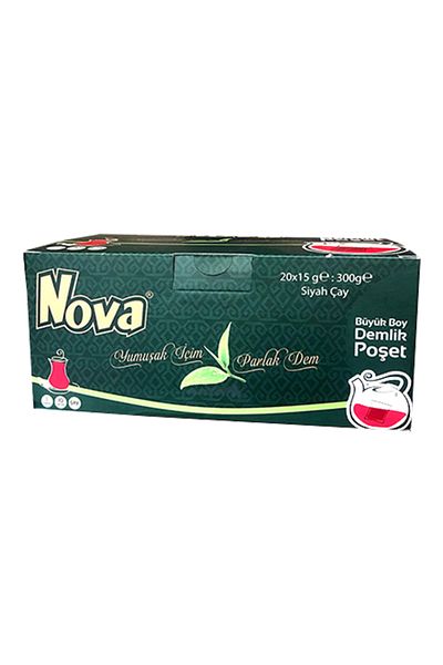Nova 300 gr Large Size Teapot Tea Bag - 15GR x 20 PIECES