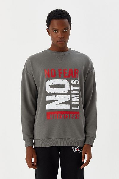 No Fear ανδρικό φούτερ m500233 γκρι