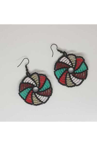 Handmade By HLY أقراط ملونة مصنوعة يدوياً - قطر 4 سم