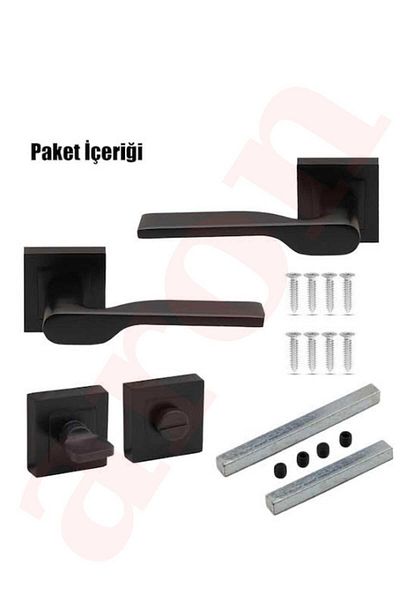 ARON NEW SIDE HANDLE BATHROOM-WC TYPE SQUARE RODGE (MATT BLACK) DOOR HANDLE ALUMINUM / STEEL