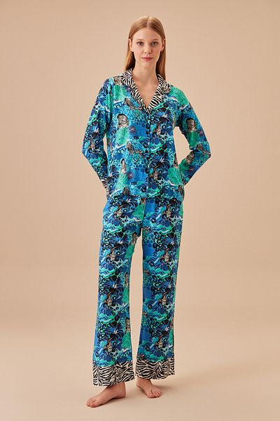 SUWEN Set de pijamale masculine Safari