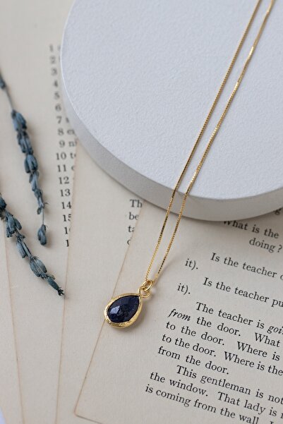 art and crafts jewelry Eylül Burç Taşı Safir 925 Gümüş Kolye