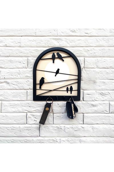 CajuArt Wall Decor - Birds on Wire Layered Hanger Keychain Design